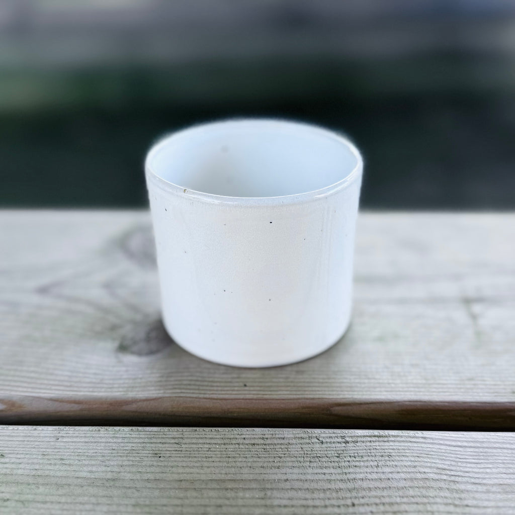 Bol en grès - blanc moucheté